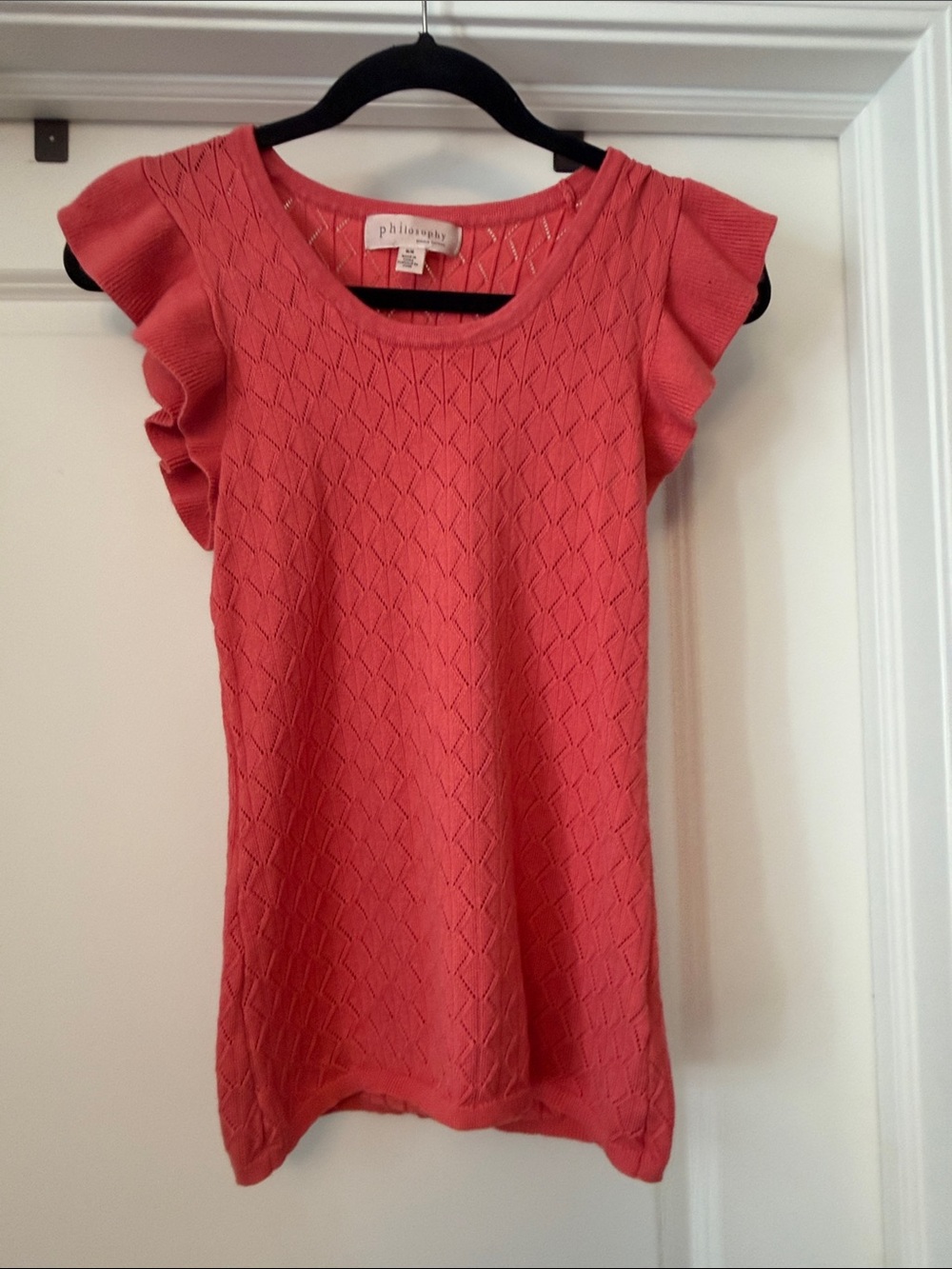 Philosophy Coral Knit Ruffle Tank